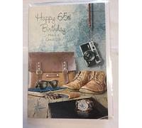 Mens Male Age 65 65th Sixty-Five Sixty-Fifth Happy 65th Birthday Have A Great Day Camera/Watch/Satchel Foil Detail(HSSC50-1487)