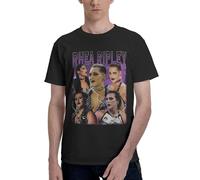 Men's Mami Star Ripley Wrestler Rhea Cotton T-Shirts Classic Crewneck Short Sleeves Simple&Versatile Daily Commute Essential Black XL