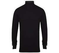 Mens Mans Warm Plain BLACK Cotton Mix Roll Turtle Neck Knitted Sweater Jumper