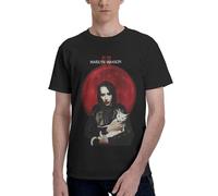 Men's Manson Rock Band Marilyn Printed Cotton Shirt Simple and Practical Top Casual and Sport Shirts Black M