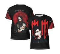 Men's Manson Rock Band Marilyn Printed Crewneck Shirt Classic and Versatile Tops Comfortable and Breathable Shirt Multicolor XL