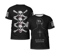 Men's Marilyn Rock Musician Manson Printed Crewneck Shirt Classic and Versatile Tops Comfortable and Breathable Shirt Multicolor M