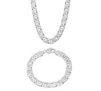 Men's Mariner Link Bracelet & Chain Set | Two-Tone Stainless Steel