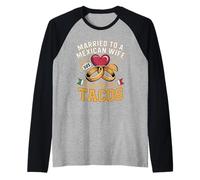 Mens Married to A Mexican Wife Send Help and Tacos Mexican Raglan Baseball Tee