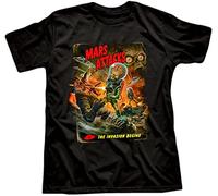 Men's Mars Attacks Aliens Retro Movie Sci-fi Vintage T Shirt Short Sleeve tee Black L