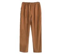 Men's Martial Arts Pants Chinese Kung Fu Harem Pants Loose Yoga Trousers Cotton Linen Tai Chi Pants,Tang Suit Pants Chinese Traditional Clothes Training Clothing Brown-M