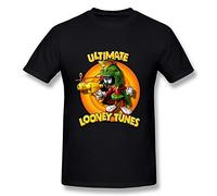 Men's Marvin the Martian Looney Tunes Logo Black T Shirt Small