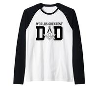 Mens Mason Dad Freemason Masonic Symbol Shriner Father's Day Raglan Baseball Tee