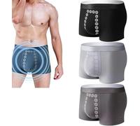 Men's Massage Magnetic Therapy Underwear, Magnetic Therapy Energetic Men Pants, Energy Field Therapy Men's Boxer Briefs(3pcs B,4XL)