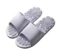Men's Massage Slippers Home New Summer Outside Non Slip Breathable Foot Acupuncture Point Foot Massage Sandals Male Plaid Slippers for Men (Purple, 5)