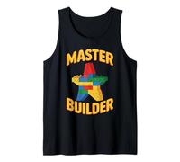 Mens Master Builder Star Brick Builder Building Block Tank Top