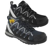 MENS MAXSTEEL BREATHABLE LIGHTWEIGHT LEATHER SAFETY TRAINERS LADIES SHOES MESH BOOTS WOMENS WORK STEEL TOE CAP HIKER ANKLE
