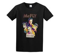 Men's McFly Memory Lane The Best of McFly T Shirt Print Tees T Shirt O Neck M Black