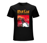 Men's Meat Loaf Bat Out of Hell T-Shirt Print Tees Short Sleeve O Neck Black XL