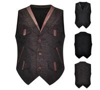 Mens Medieval Coats Vest Tank Top Gothic Prince Victorian Vintage Casual Renaissance Uniform Costume Performance Cosplay Steampunk Outwear Coats Halloween Costume Gothic Clothing Tank