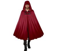 Men's Medieval Costume With Hood Northern Knight Renaissance Hooded Cloak Vintage Gothic Witch Cape Wizard Victorian Long Plain Vampire Cape Halloween Costume