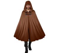Men's Medieval Costume With Hood Northern Knight Renaissance Hooded Cloak Vintage Gothic Witch Cape Wizard Victorian Long Plain Vampire Cape Halloween Costume