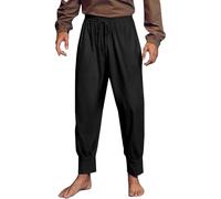 Men's Medieval Cotton Trousers - Renaissance Pants Men Black