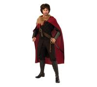 Mens Medieval King Costume Royal Tudor Prince Knights Cape Fancy Dress Outfit