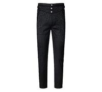 Mens Medieval Pants, Vintage Gothic Aristocrat Embroidered Brocade Trousers, Steampunk Victorian Long Pants, Halloween Cosplay Costume Trousers, Straight Slim Fit Pencil Tapered Pirate Trousers Black