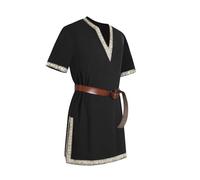 Mens Medieval Pirate Costume Renaissance Knight Viking Scottish Warrior Shirts Cosplay LARP Halloween Lace Tunic Tops - - Large