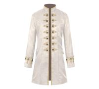 Men's Medieval Victorian Steampunk Coat Gothic Renaissance Costume Jacket | Vintage Pirate Prince Overcoat Stand Collar Cosplay Coat for Stage Performance Halloween Party Themed Party