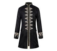 Men's Medieval Victorian Steampunk Coat Gothic Renaissance Costume Jacket | Vintage Pirate Prince Overcoat Stand Collar Cosplay Coat for Stage Performance Halloween Party Themed Party