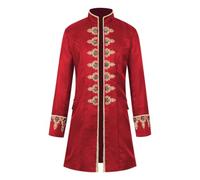 Men's Medieval Victorian Steampunk Coat Gothic Renaissance Costume Jacket | Vintage Pirate Prince Overcoat Stand Collar Cosplay Coat for Stage Performance Halloween Party Themed Party