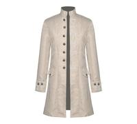 Men's Medieval Victorian Steampunk Coat Gothic Renaissance Costume Jacket | Vintage Pirate Prince Overcoat Stand Collar Cosplay Coat for Stage Performance Halloween Party Themed Party