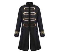 Men's Medieval Victorian Steampunk Coat Gothic Renaissance Costume Jacket | Vintage Pirate Prince Overcoat Stand Collar Cosplay Coat for Stage Performance Halloween Party Themed Party