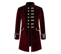 Men's Medieval Victorian Steampunk Coat Gothic Renaissance Costume Jacket | Vintage Pirate Prince Overcoat Stand Collar Cosplay Coat for Stage Performance Halloween Party Themed Party