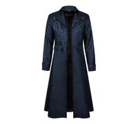 Men's Medieval Victorian Steampunk Coat Gothic Renaissance Costume Jacket | Vintage Pirate Prince Overcoat Stand Collar Cosplay Coat for Stage Performance Halloween Party Themed Party