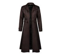 Men's Medieval Victorian Steampunk Coat Gothic Renaissance Costume Jacket | Vintage Pirate Prince Overcoat Stand Collar Cosplay Coat for Stage Performance Halloween Party Themed Party