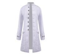 Men's Medieval Victorian Steampunk Coat Gothic Renaissance Costume Jacket | Vintage Pirate Prince Overcoat Stand Collar Cosplay Coat for Stage Performance Halloween Party Themed Party