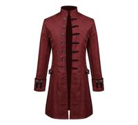 Men's Medieval Victorian Steampunk Coat Gothic Renaissance Costume Jacket | Vintage Pirate Prince Overcoat Stand Collar Cosplay Coat for Stage Performance Halloween Party Themed Party