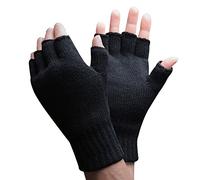 Mens Medium/Large Black Thinsulate Insulation 40 gram Fingerless Fashion Gloves