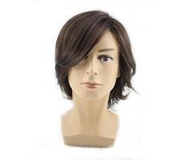 Men's Medium Length Slight Curly Wave Side Swept Fringe Bang Cosplay Wig