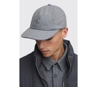 Men's Melton Boucle Branded Cap | Grey | BOOHOOMAN