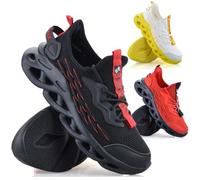 Mens Memory Foam Running Walking Tennis Trainers Casual Gym Athletic Sport Shoes Ligthweight Comfortable Working Outdoor Jogging (RED, UK Footwear Size System, Adult, Men, Numeric, Medium, 7)
