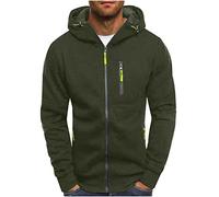 Men's Men's Full-Zip Hooded Fleece Sweatshirt Added Warmth Extra Comfortable Jacket Solid Sports Fitness Cardigan Long Sleeve Plus Size Casual Cotton Coat with Zip Pockets
