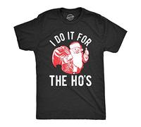 Mens Mens I Do It for The Hos Tshirt Funny Christmas Sarcastic Humor Tee for Guys (Heather Black) - L
