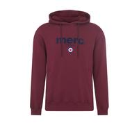 MENS MERC LONDON BRANDED LOGO HOODED / HOODY SWEATSHIRT PILL - BURGUNDY / MAROON