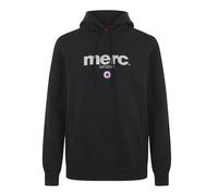 MENS MERC LONDON BRANDED LOGO HOODY / HOODED SWEATSHIRT PILL - BLACK