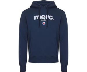 MENS MERC LONDON BRANDED LOGO HOODY / HOODED SWEATSHIRT STYLE PILL - DARK BLUE