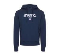 MENS MERC LONDON BRANDED TARGET LOGO HOODED SWEATSHIRT PILL - NAVY BLUE