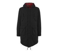 MENS MERC LONDON MOD FISHTAIL TARTAN CHECK LINED PARKA JACKET TOBIAS - BLACK