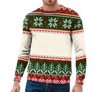 Men's Merry Christmas Jumper Xmas Sweatshirt 2024 Christmas Ugly Sweatshirt Pullover Men 3D Printed Christmas Jumpers Sweaters Warm Winter Green