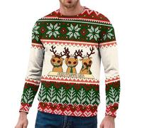 Men's Merry Christmas Jumper Xmas Sweatshirt 2024 Christmas Ugly Sweatshirt Pullover Men 3D Printed Christmas Jumpers Sweaters Warm Winter Red