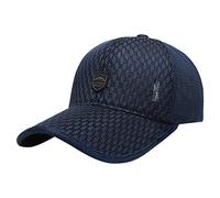 Men's Mesh Breathable Baseball Cap Quick Dry UV Protection Adjustable Water-Resistant Solid Color Sports Hats Summer Outdoor Ultralight Running Hat Navy