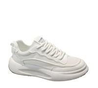 Men's mesh Breathable Trend Versatile Low-top Thick-Soled Heightening Comfortable Casual Shoes, White, 9-12